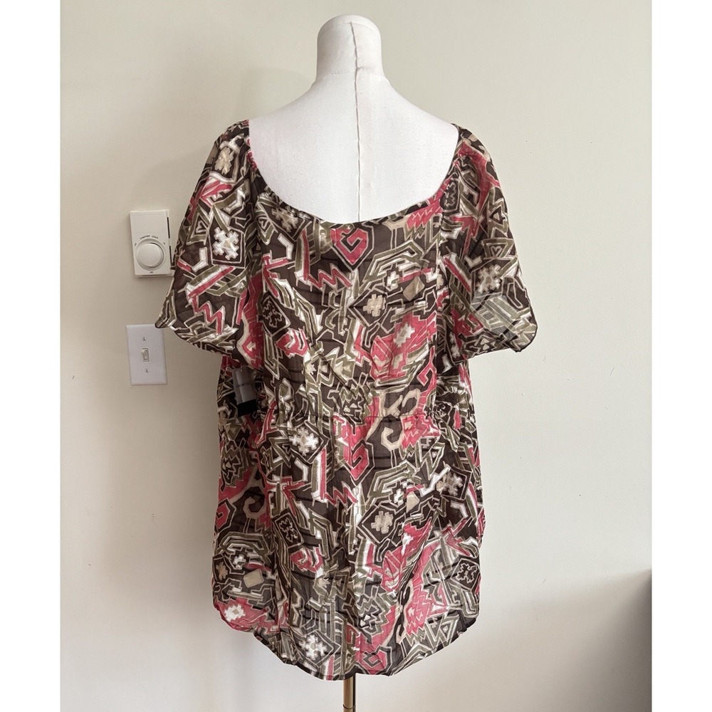 NWT *Small Flaw* Calvin Klein Plus Size 3X Semi Sheer Cotton Top Office Chic - Picture 8 of 8